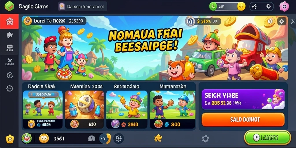 Ilustrasi karakter dalam game yang unik dan beragam.